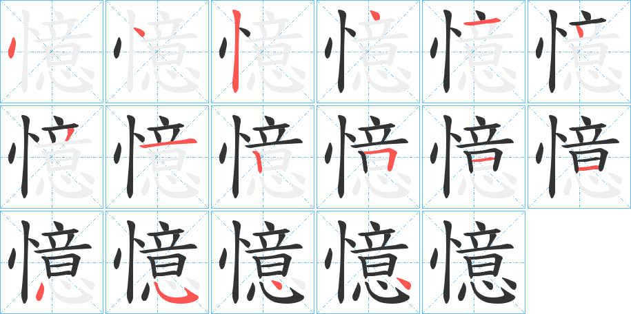 憶字的笔画顺序