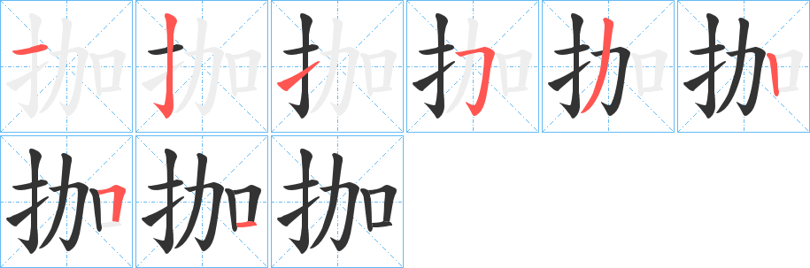 拁字的笔画顺序