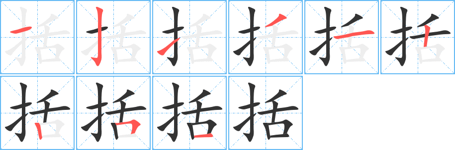 括字的笔画顺序