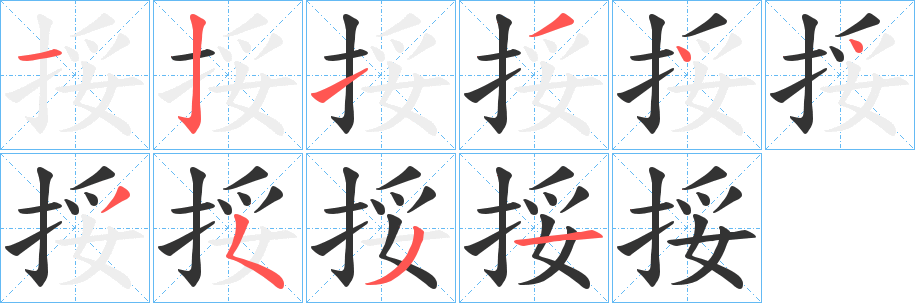 挼字的笔画顺序