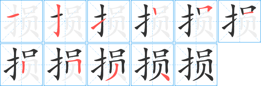 损字的笔画顺序