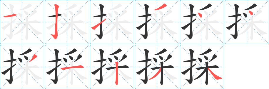 採字的笔画顺序
