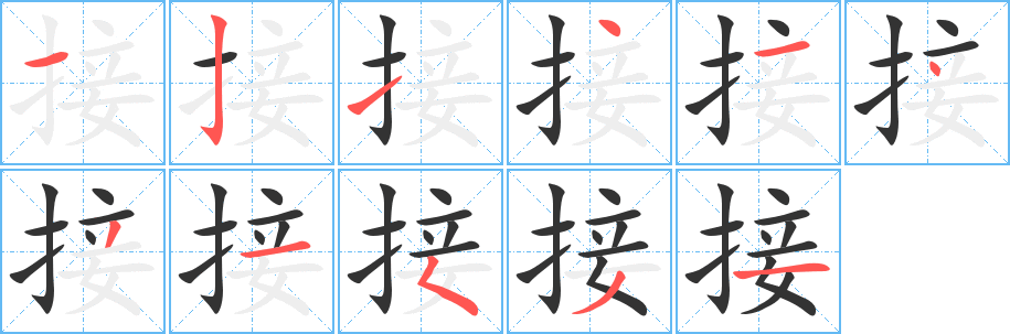 接字的笔画顺序