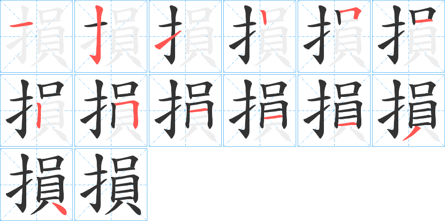 損字的笔画顺序