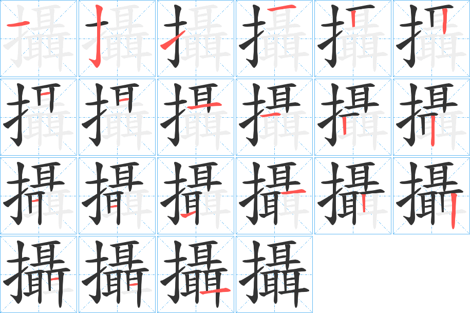 攝字的笔画顺序