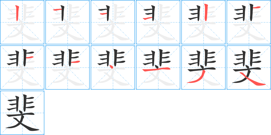 斐字的笔画顺序