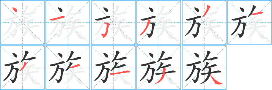 族字的笔画顺序