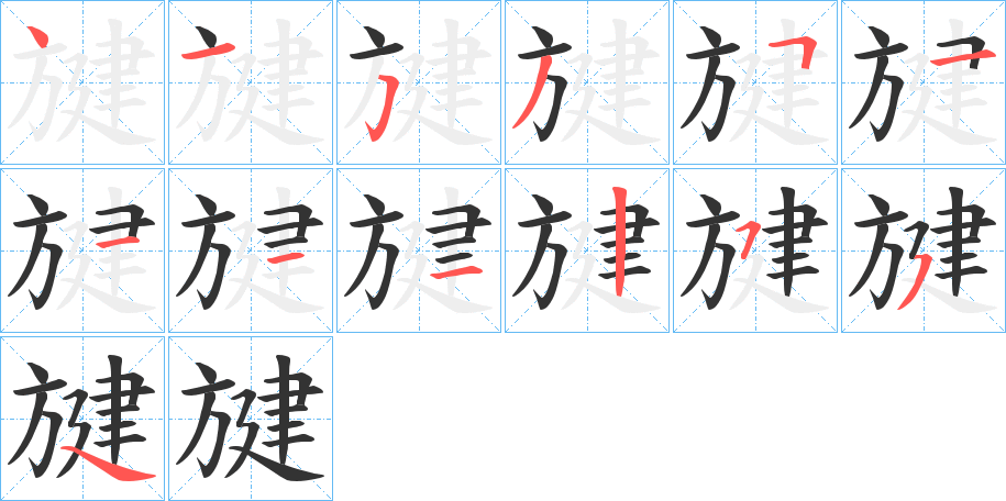 旔字的笔画顺序