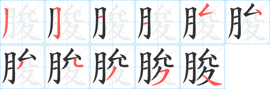 朘字的笔画顺序