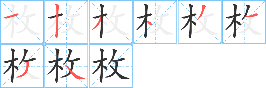 枚字的笔画顺序