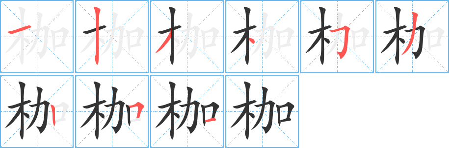 枷字的笔画顺序