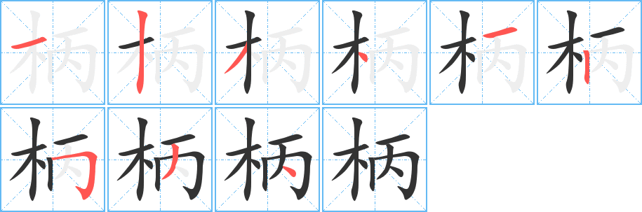 柄字的笔画顺序
