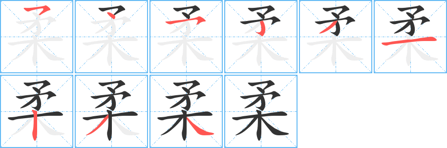 柔字的笔画顺序