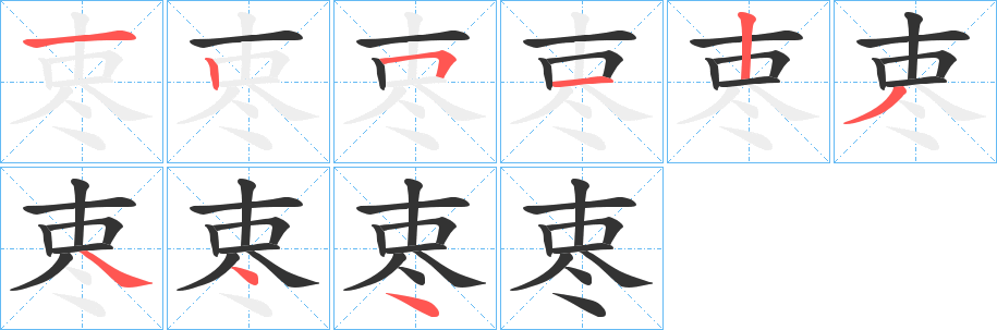 栆字的笔画顺序