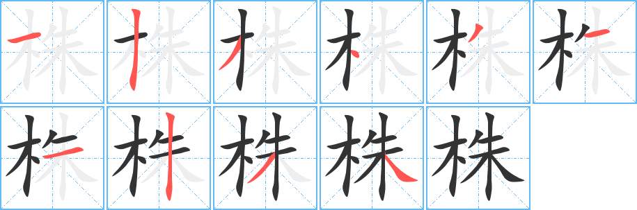 株字的笔画顺序
