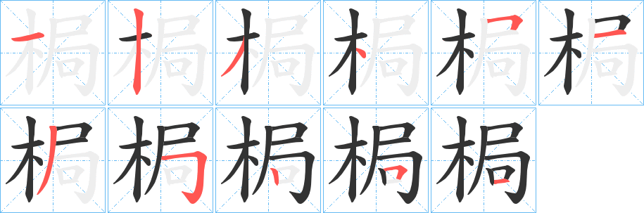 梮字的笔画顺序