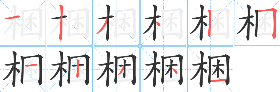 梱字的笔画顺序