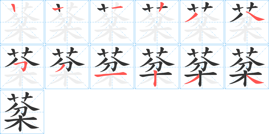 棻字的笔画顺序