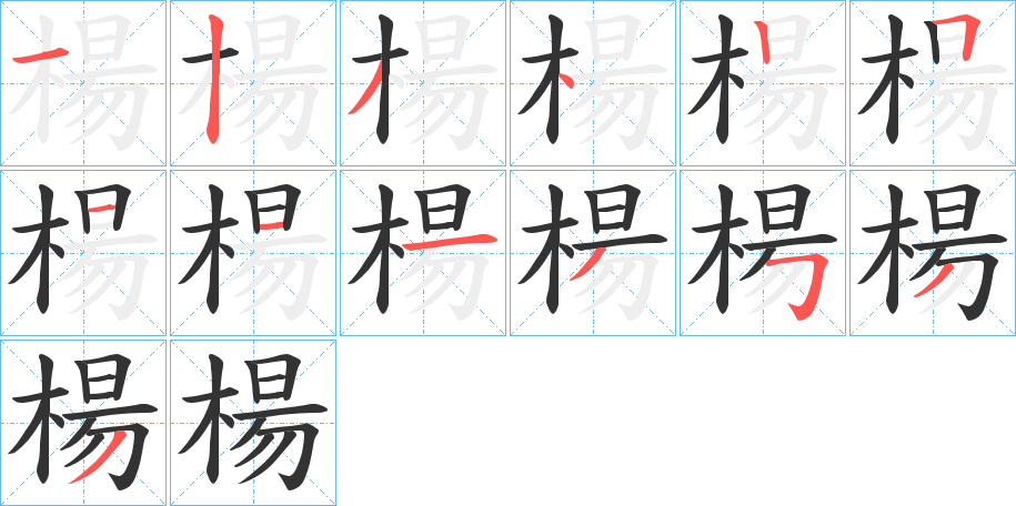 楊字的笔画顺序