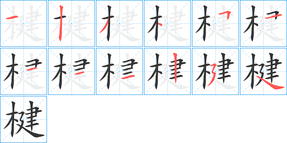 楗字的笔画顺序