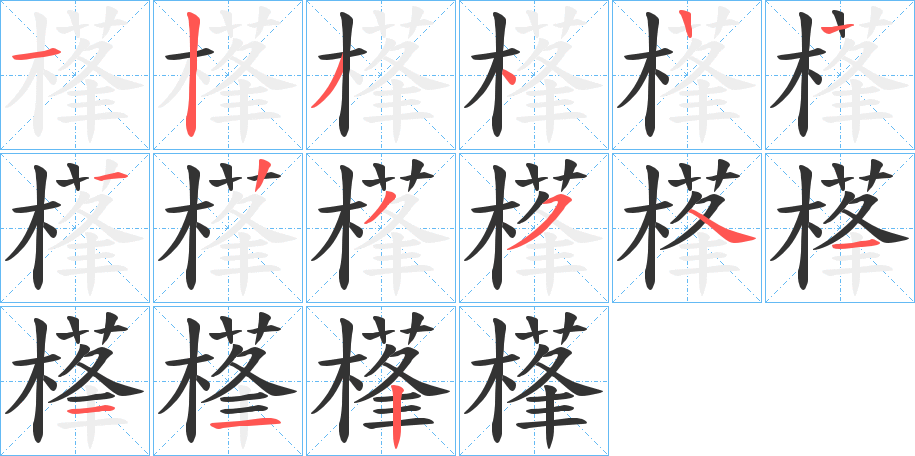 樥字的笔画顺序