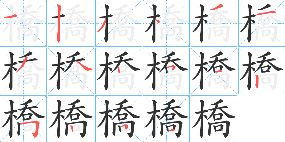 橋字的笔画顺序