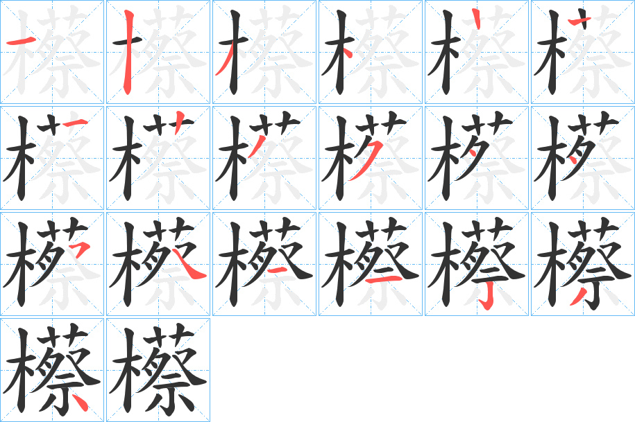 櫒字的笔画顺序