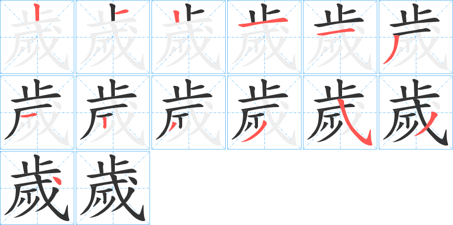 歲字的笔画顺序