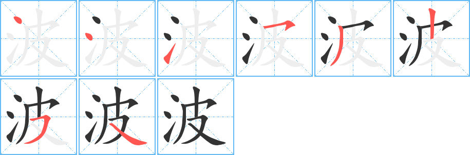 波字的笔画顺序