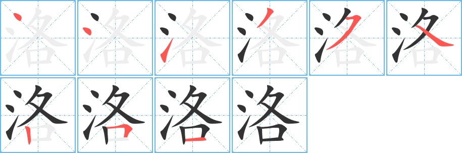 洛字的笔画顺序