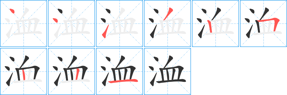 洫字的笔画顺序