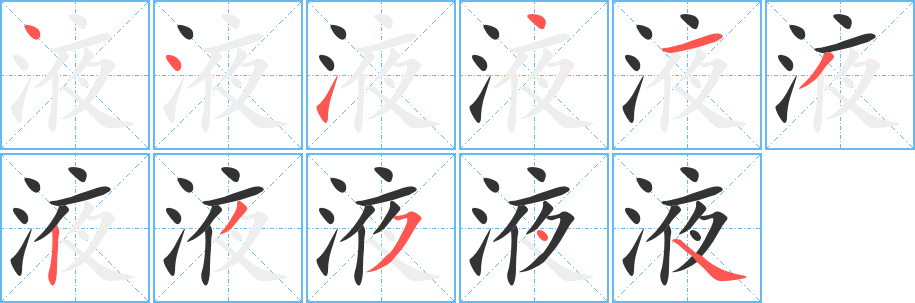 液字的笔画顺序