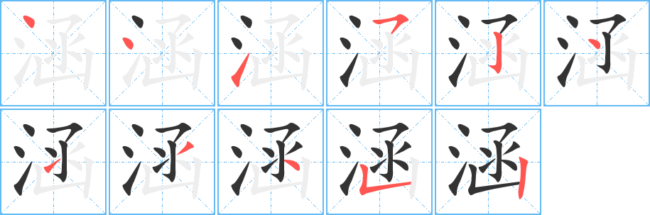 涵字的笔画顺序