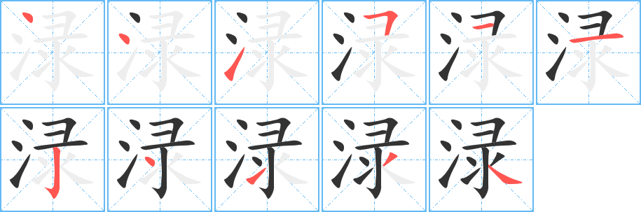 渌字的笔画顺序