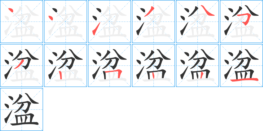 湓字的笔画顺序