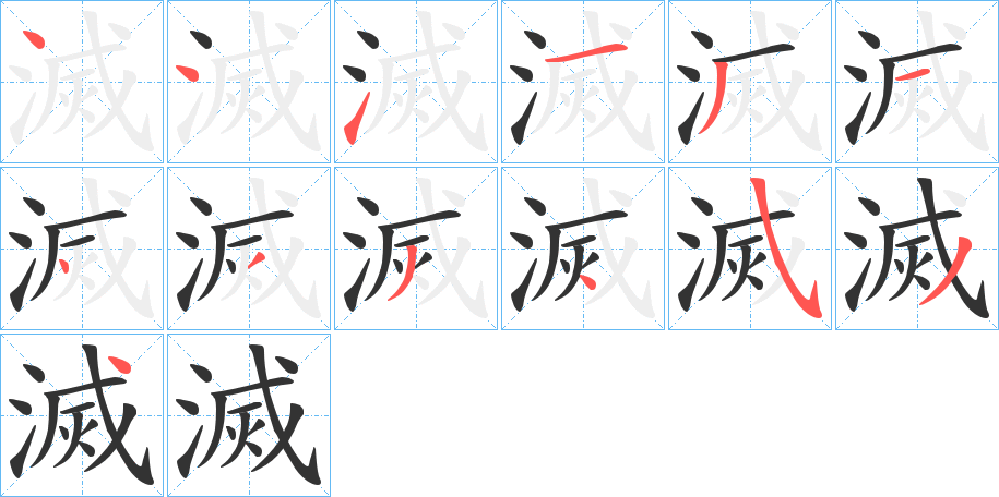 滅字的笔画顺序