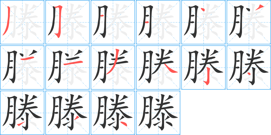 滕字的笔画顺序