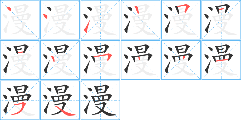 漫字的笔画顺序