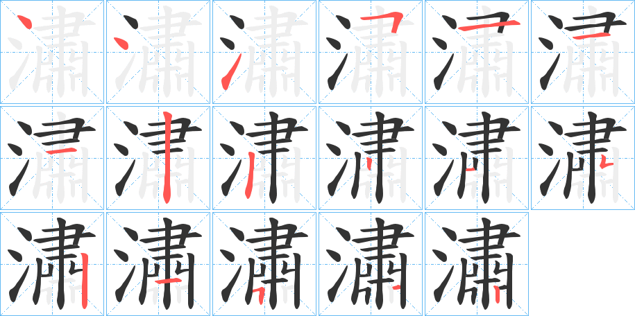 潚字的笔画顺序