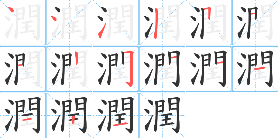 潤字的笔画顺序