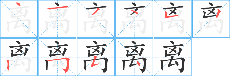 离字的笔画顺序