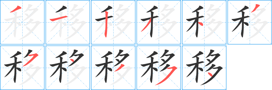 移字的笔画顺序