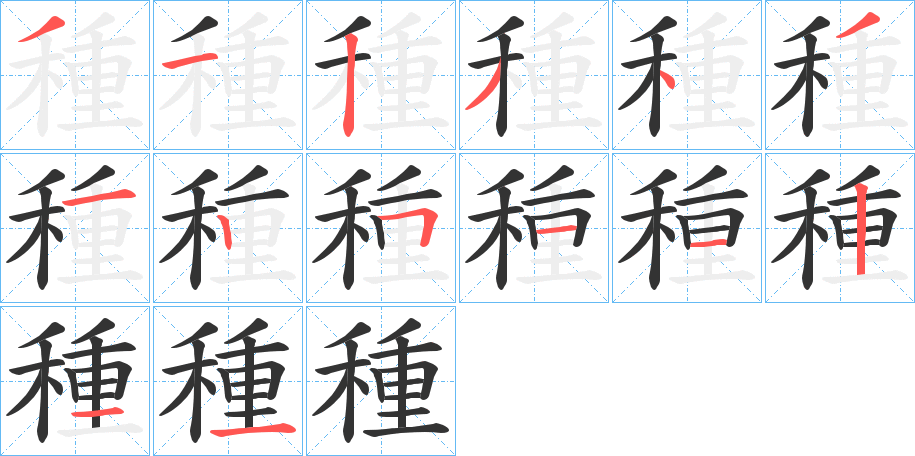 種字的笔画顺序