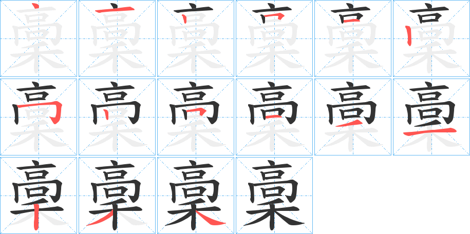 稾字的笔画顺序