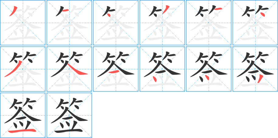 签字的笔画顺序