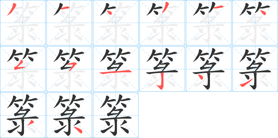 箓字的笔画顺序