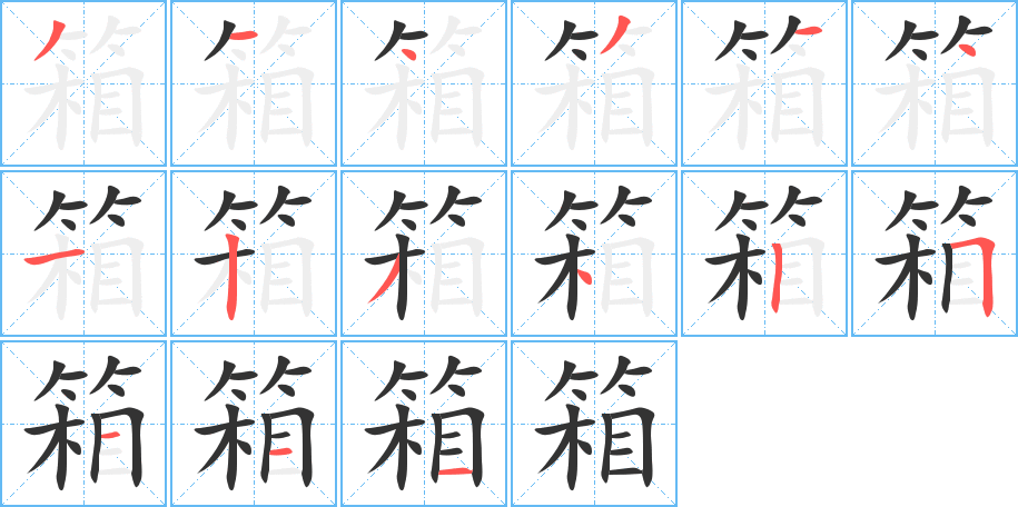 箱字的笔画顺序