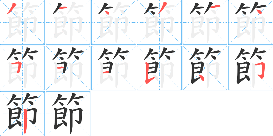節字的笔画顺序