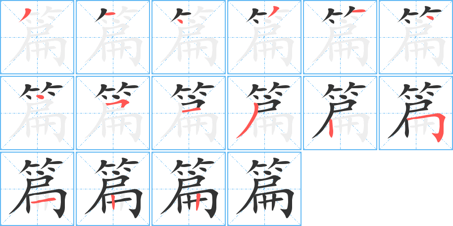 篇字的笔画顺序
