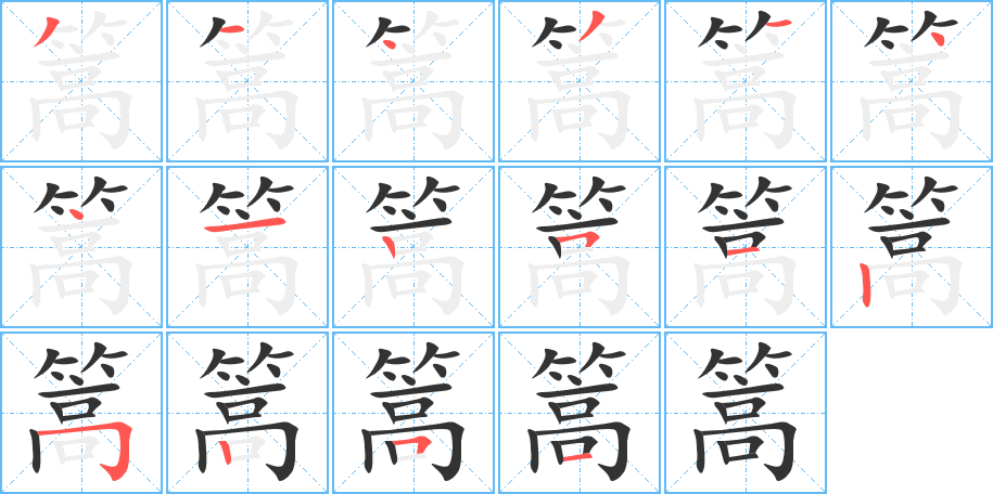 篙字的笔画顺序